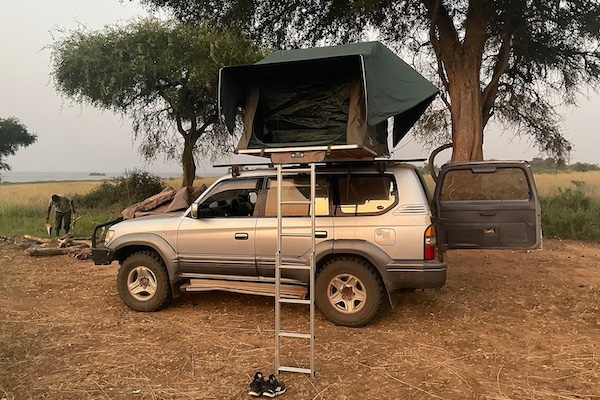 land cruiser with a roof tent 